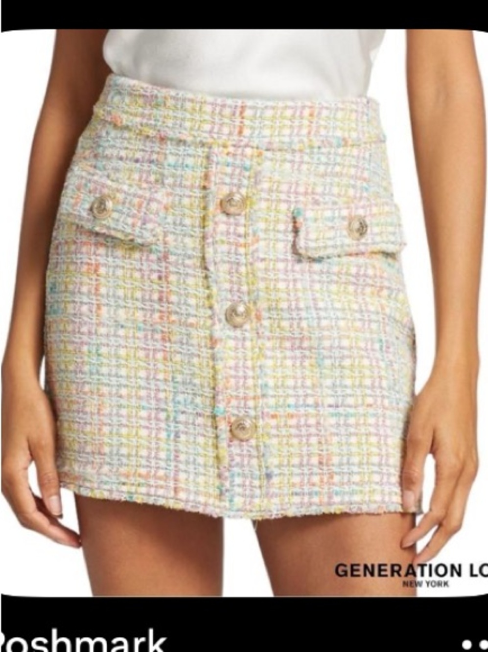 NWT Generation Love Sandra Tweed Skirt in Rainbow - Size 00